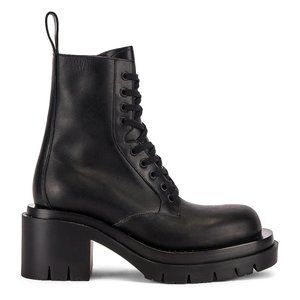 Bottega Veneta Lug Lace Up Ankle Boots in Black Heeled Combat Bootie 39.5 / 9.5